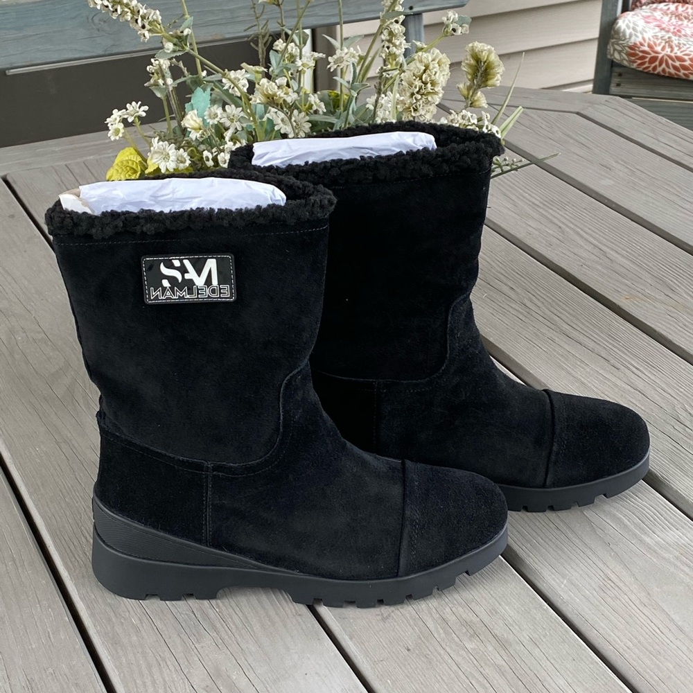 Sam Edelman Kaylie Black Suede Winter Boot👢